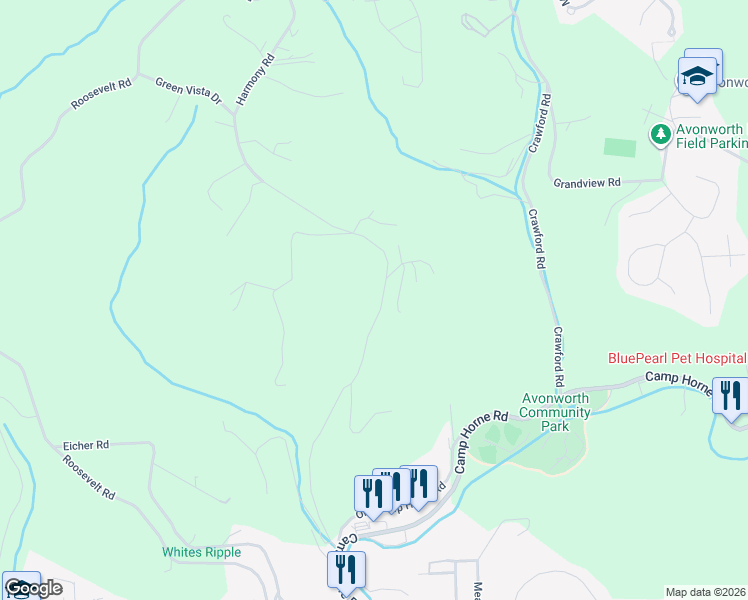 map of restaurants, bars, coffee shops, grocery stores, and more near 325 Harmony Road in Pittsburgh