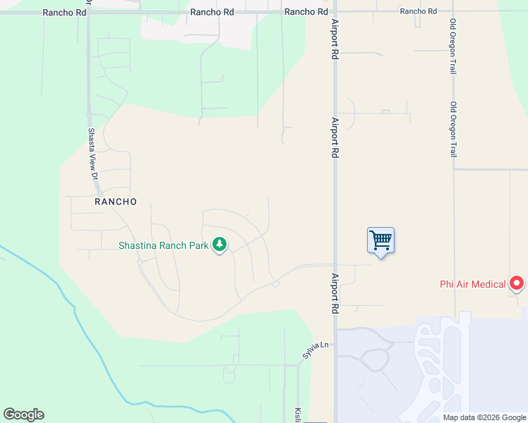 map of restaurants, bars, coffee shops, grocery stores, and more near 5552 Muir Peak Road in Redding