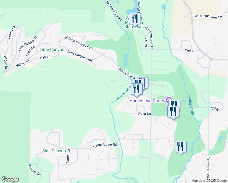 map of restaurants, bars, coffee shops, grocery stores, and more near 1031 Grindelwald Lane in Midway