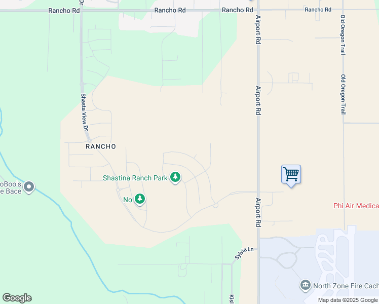 map of restaurants, bars, coffee shops, grocery stores, and more near 3254 Lemurian Road in Redding