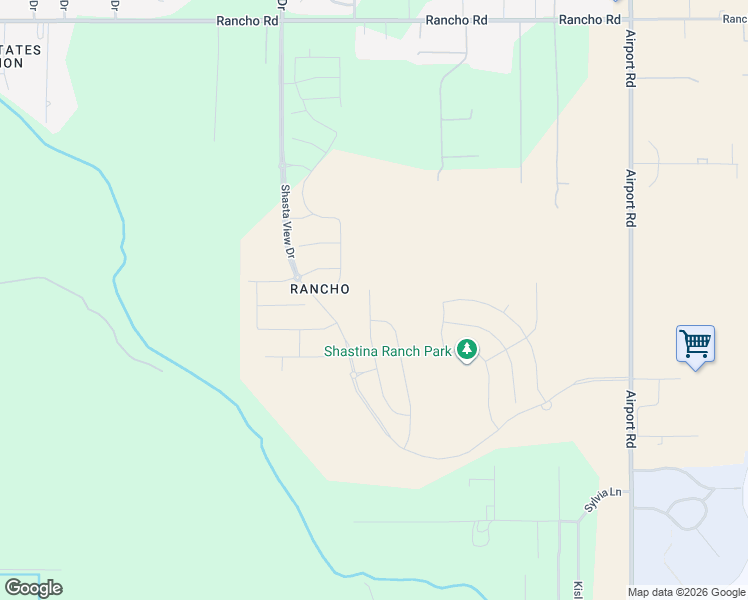 map of restaurants, bars, coffee shops, grocery stores, and more near 5500 Shasta Avenue in Redding