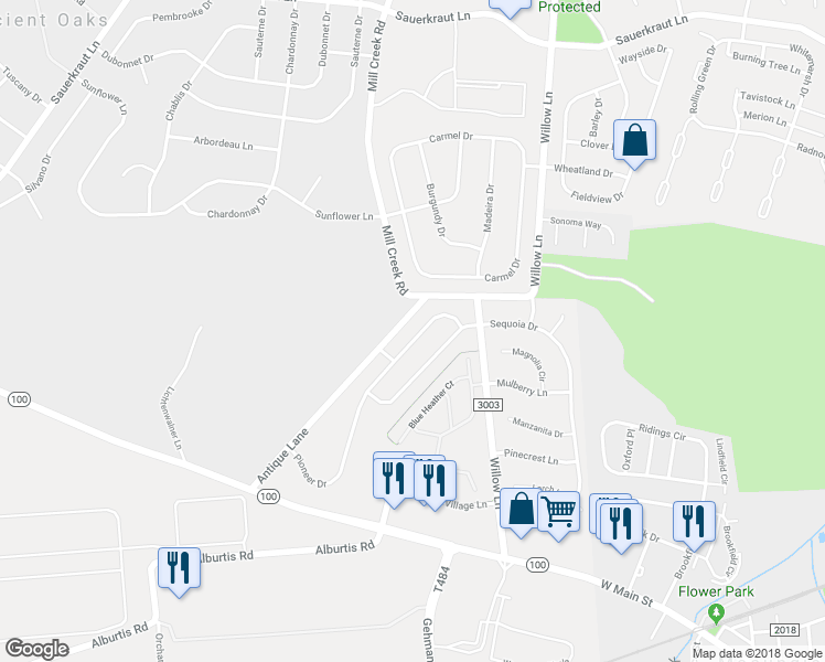 map of restaurants, bars, coffee shops, grocery stores, and more near 6495 Pioneer Drive in Macungie