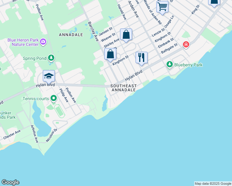map of restaurants, bars, coffee shops, grocery stores, and more near 2 Court in Staten Island