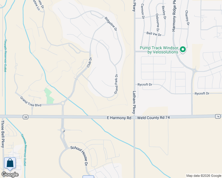 map of restaurants, bars, coffee shops, grocery stores, and more near 4240 Grand Park Drive in Timnath