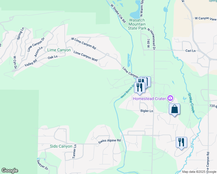 map of restaurants, bars, coffee shops, grocery stores, and more near 1041 Grindelwald Lane in Midway