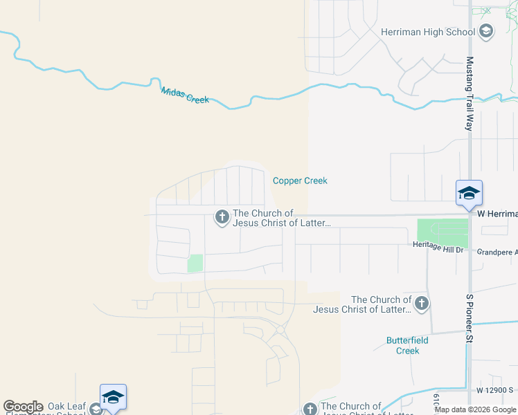 map of restaurants, bars, coffee shops, grocery stores, and more near 6468 Rivulet Road in Herriman
