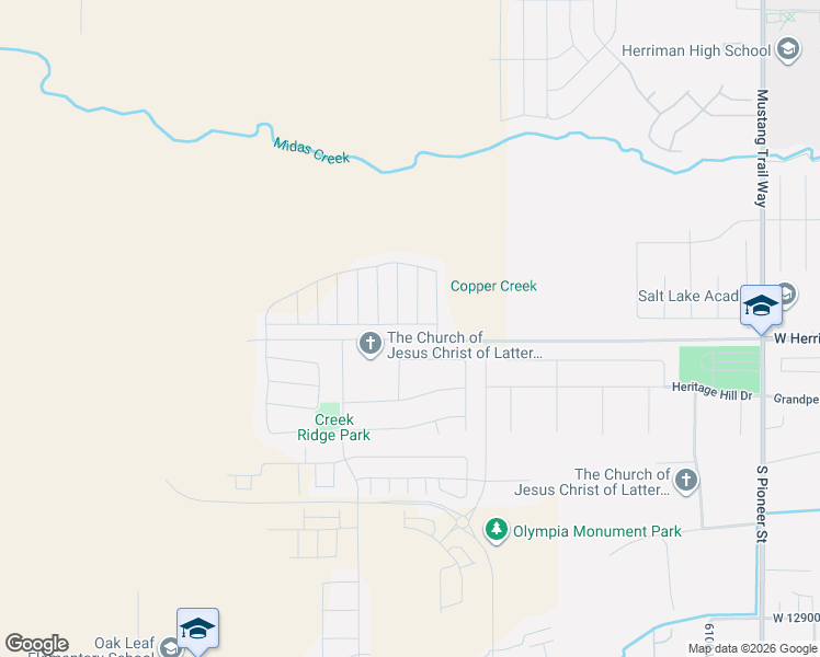 map of restaurants, bars, coffee shops, grocery stores, and more near 6532 Rivulet Road in Herriman