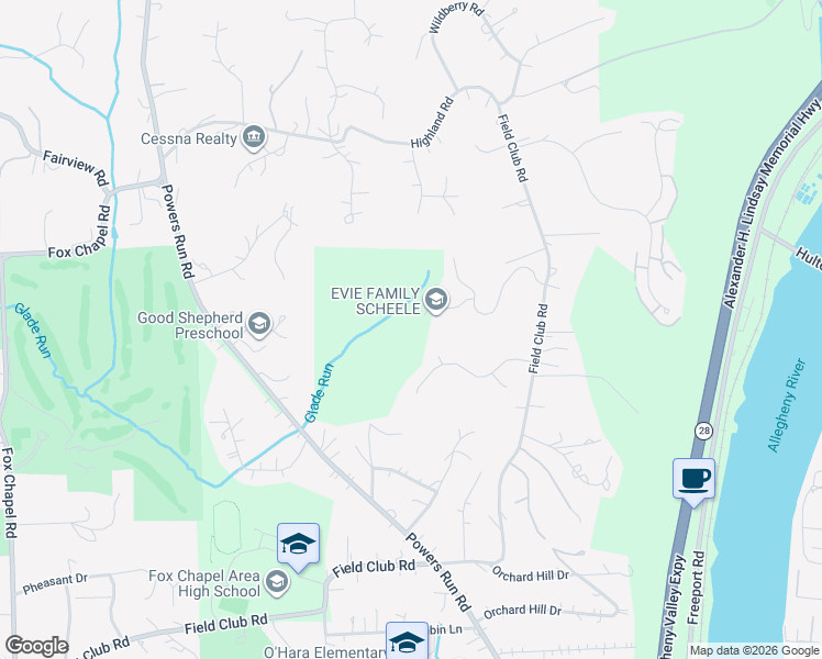 map of restaurants, bars, coffee shops, grocery stores, and more near 216 Timber Ridge Road in Pittsburgh