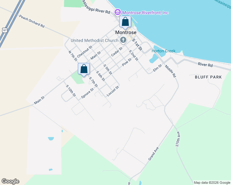 map of restaurants, bars, coffee shops, grocery stores, and more near 510 Locust Street in Montrose
