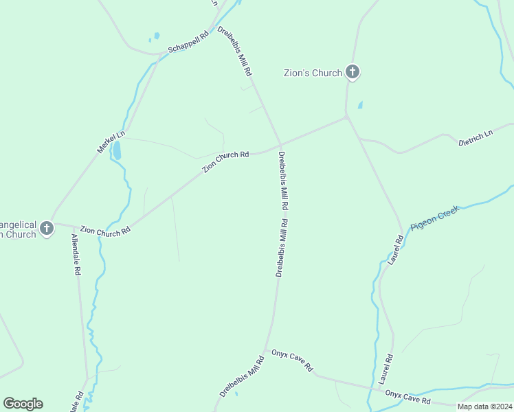 map of restaurants, bars, coffee shops, grocery stores, and more near 634 Dreibelbis Mill Road in Shoemakersville