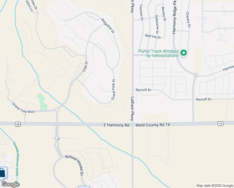 map of restaurants, bars, coffee shops, grocery stores, and more near 4240 Grand Park Drive in Timnath