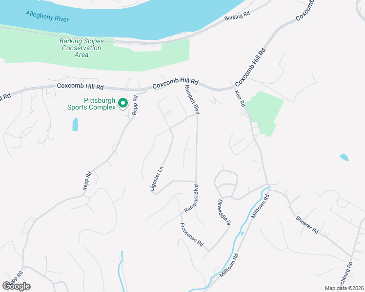 map of restaurants, bars, coffee shops, grocery stores, and more near 122 Venango Court in New Kensington
