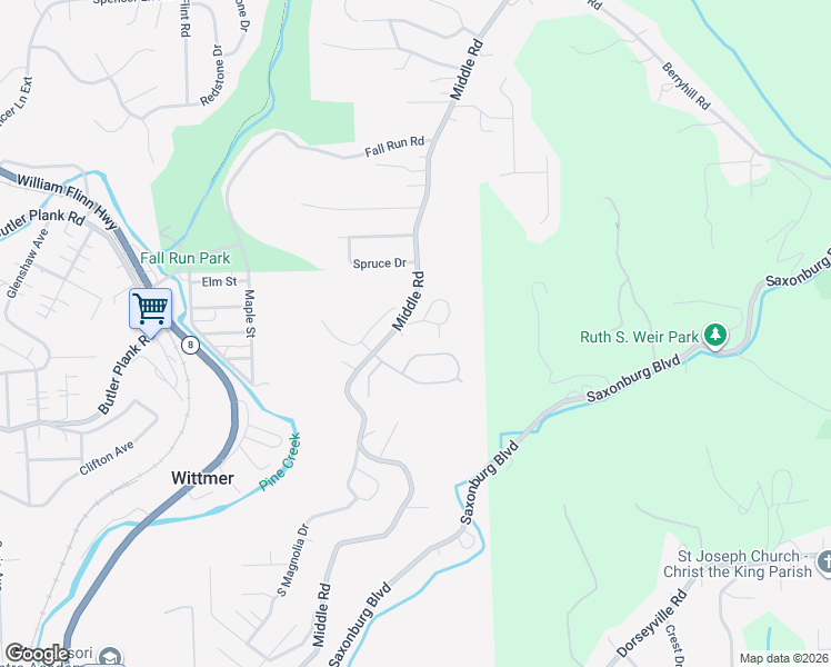map of restaurants, bars, coffee shops, grocery stores, and more near 142 Ridgeview Circle in Glenshaw