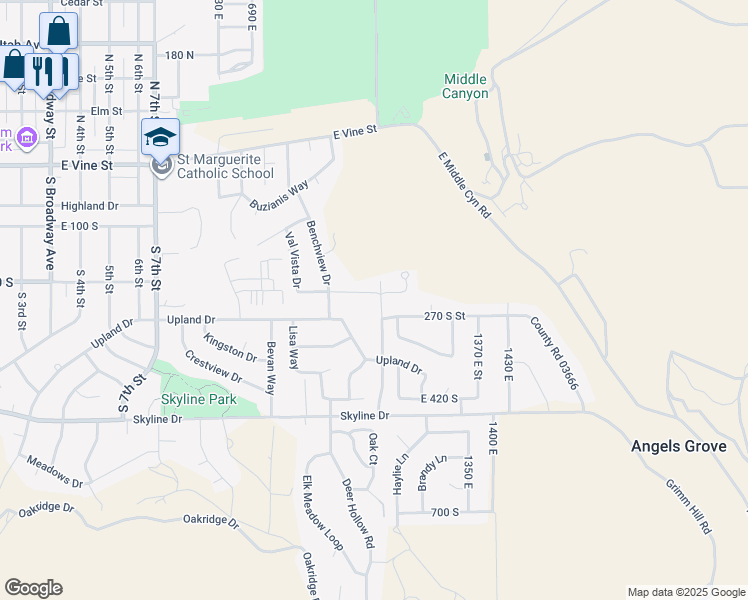 map of restaurants, bars, coffee shops, grocery stores, and more near 247 South Droubay Road in Tooele