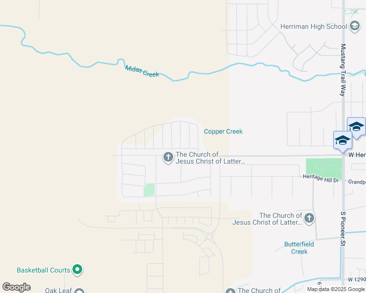 map of restaurants, bars, coffee shops, grocery stores, and more near 6532 Rivulet Road in Herriman