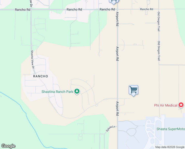 map of restaurants, bars, coffee shops, grocery stores, and more near 5552 Muir Peak Road in Redding