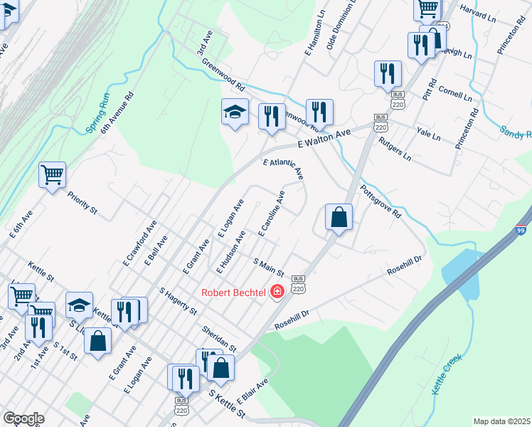 map of restaurants, bars, coffee shops, grocery stores, and more near 901-999 Overlook Place in Altoona