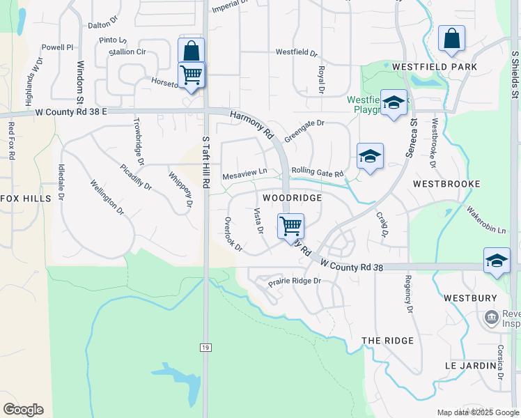 map of restaurants, bars, coffee shops, grocery stores, and more near 1909 Silvergate Road in Fort Collins