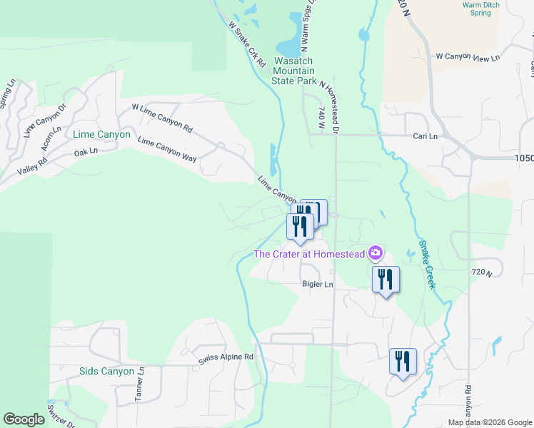 map of restaurants, bars, coffee shops, grocery stores, and more near 950 Schneitter Circle in Midway