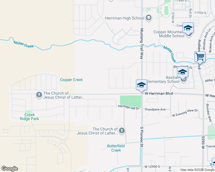 map of restaurants, bars, coffee shops, grocery stores, and more near in Riverton