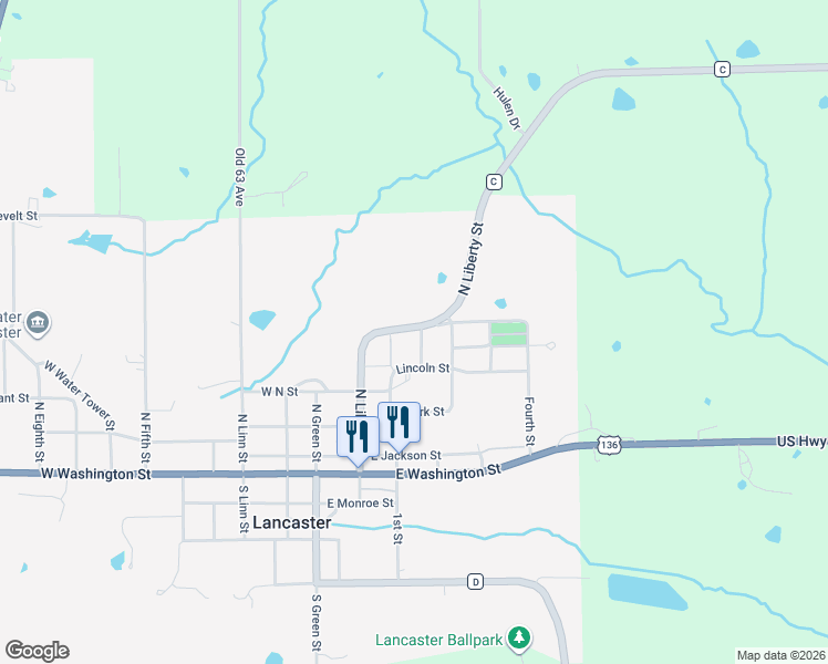 map of restaurants, bars, coffee shops, grocery stores, and more near 506 Liberty Street in Lancaster