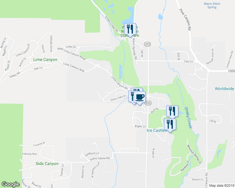 map of restaurants, bars, coffee shops, grocery stores, and more near 950 Schneitter Circle in Midway
