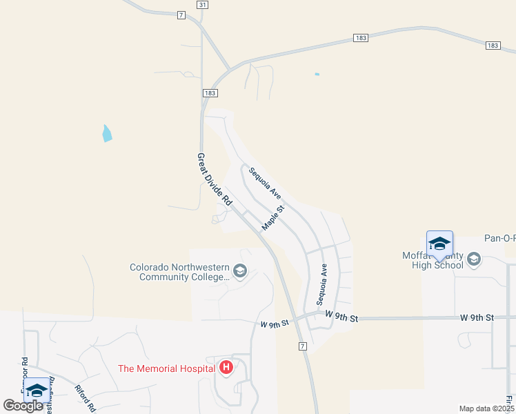 map of restaurants, bars, coffee shops, grocery stores, and more near 1196 Aspen Avenue in Craig