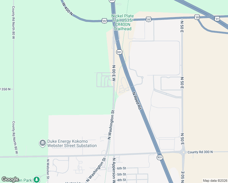 map of restaurants, bars, coffee shops, grocery stores, and more near 3277 North 00 East West in Kokomo