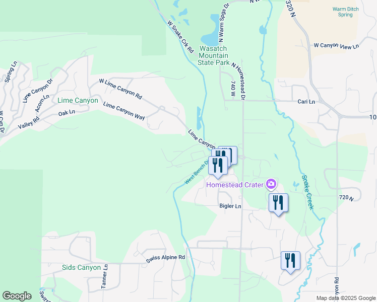map of restaurants, bars, coffee shops, grocery stores, and more near 952 Schneitter Circle in Midway