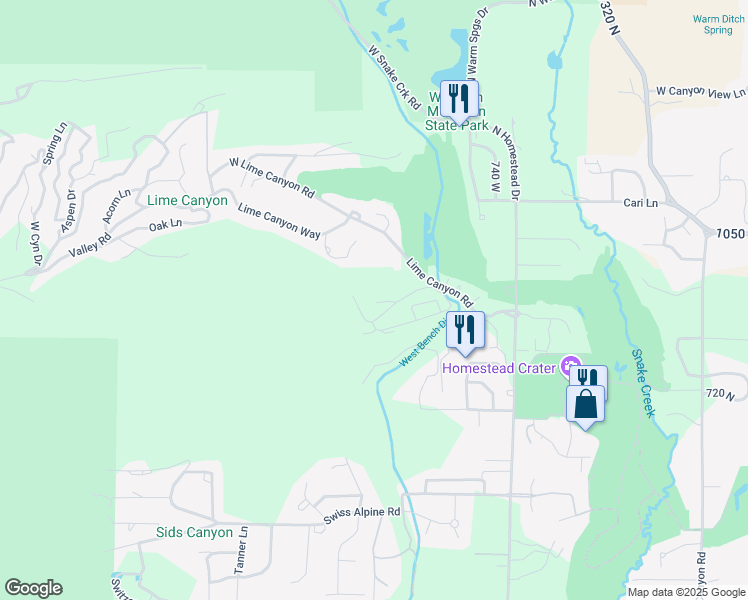 map of restaurants, bars, coffee shops, grocery stores, and more near 984 Uri Lane in Midway