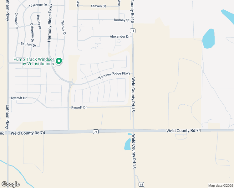 map of restaurants, bars, coffee shops, grocery stores, and more near 36181 County Road 15 in Windsor
