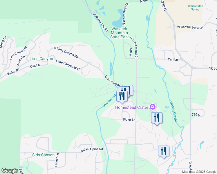 map of restaurants, bars, coffee shops, grocery stores, and more near 952 Schneitter Circle in Midway