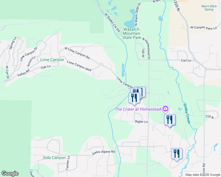 map of restaurants, bars, coffee shops, grocery stores, and more near 984 Uri Lane in Midway