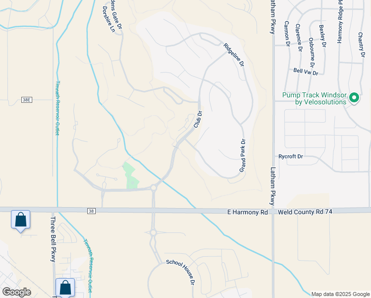 map of restaurants, bars, coffee shops, grocery stores, and more near 4176 Club Drive in Timnath