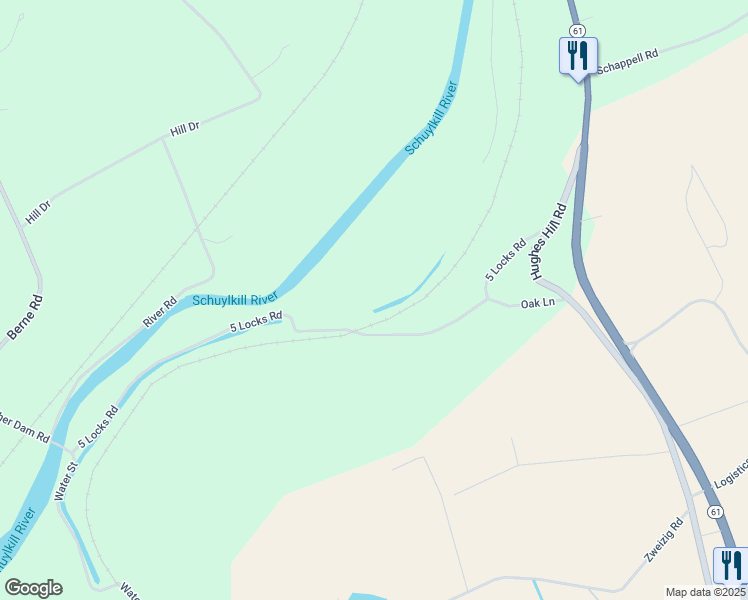 map of restaurants, bars, coffee shops, grocery stores, and more near 392 5 Locks Road in Shoemakersville