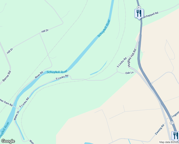 map of restaurants, bars, coffee shops, grocery stores, and more near 392 5 Locks Road in Shoemakersville