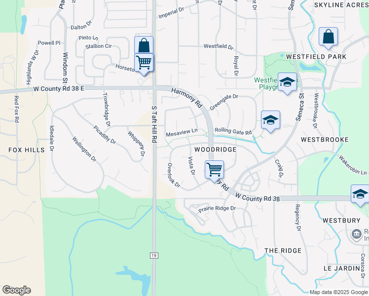 map of restaurants, bars, coffee shops, grocery stores, and more near 1909 Silvergate Road in Fort Collins