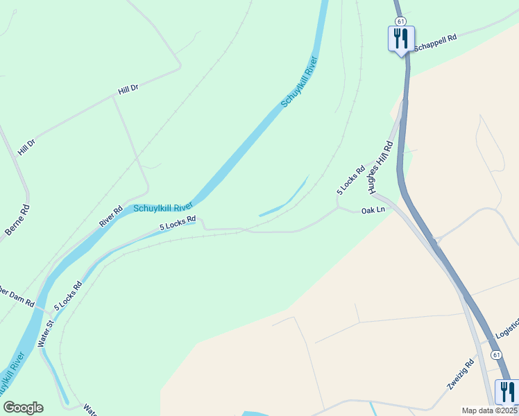 map of restaurants, bars, coffee shops, grocery stores, and more near 392 5 Locks Road in Shoemakersville