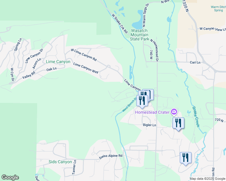 map of restaurants, bars, coffee shops, grocery stores, and more near 1004 Uri Lane in Midway