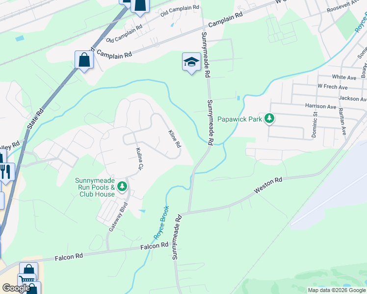 map of restaurants, bars, coffee shops, grocery stores, and more near 50 Kline Road in Hillsborough Township