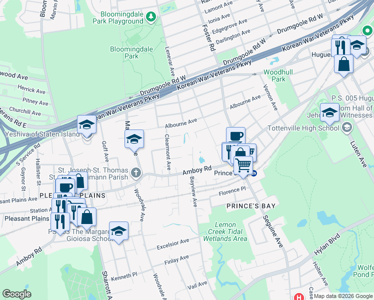 map of restaurants, bars, coffee shops, grocery stores, and more near 246 Vogel Avenue in Staten Island