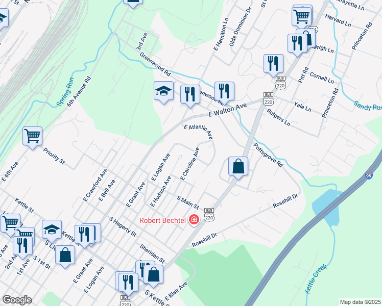 map of restaurants, bars, coffee shops, grocery stores, and more near 999 Overlook Place in Altoona