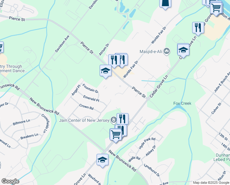 map of restaurants, bars, coffee shops, grocery stores, and more near 1306 Fir Court in Franklin Township