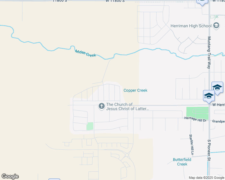 map of restaurants, bars, coffee shops, grocery stores, and more near 6468 Rivulet Road in Herriman