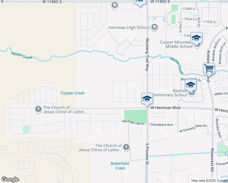 map of restaurants, bars, coffee shops, grocery stores, and more near in Riverton