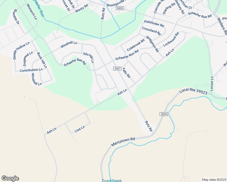 map of restaurants, bars, coffee shops, grocery stores, and more near 9172 Windy Bush Lane in Breinigsville