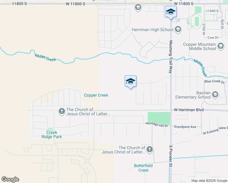 map of restaurants, bars, coffee shops, grocery stores, and more near 6297 West Teton Ranch Drive in Herriman