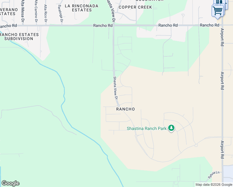 map of restaurants, bars, coffee shops, grocery stores, and more near 5500 Shasta Avenue in Redding