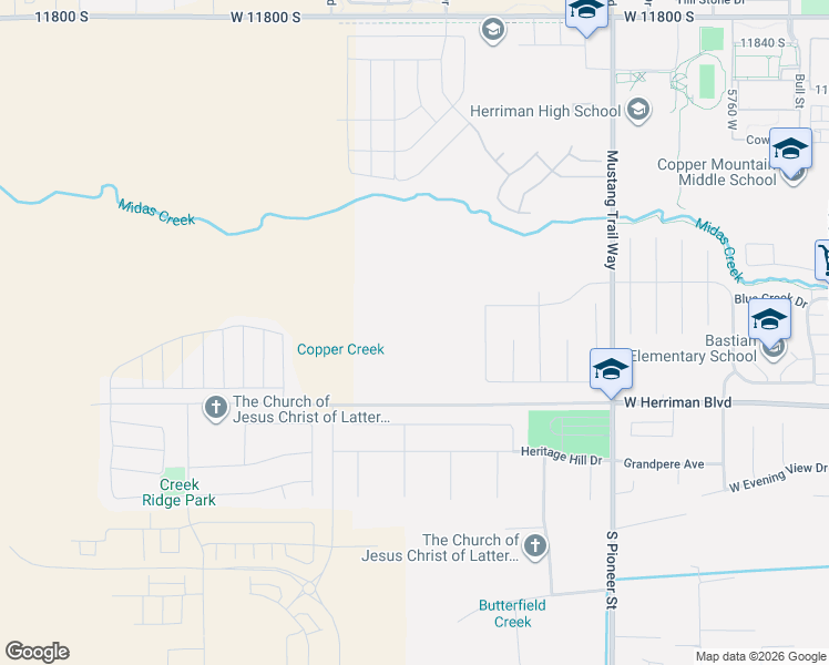 map of restaurants, bars, coffee shops, grocery stores, and more near 6289 West Teton Ranch Drive in Herriman