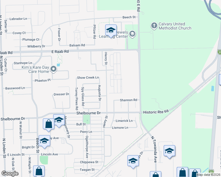 map of restaurants, bars, coffee shops, grocery stores, and more near 1202 Sawgrass Drive in Normal